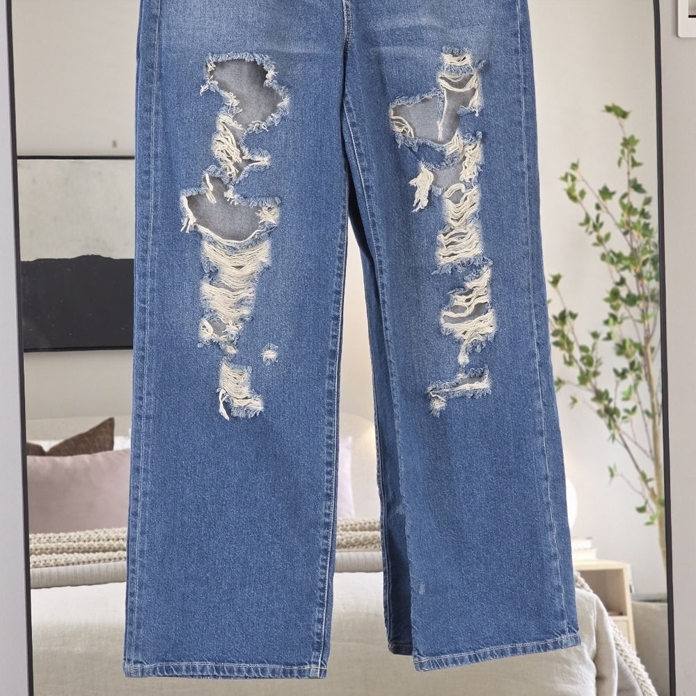 Pilcro Anthropologie The Joey High Rise Distressed Straight Jeans, Size 29 - Picture 8 of 14